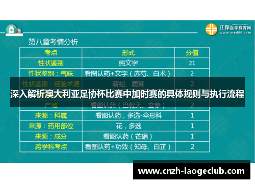 深入解析澳大利亚足协杯比赛中加时赛的具体规则与执行流程